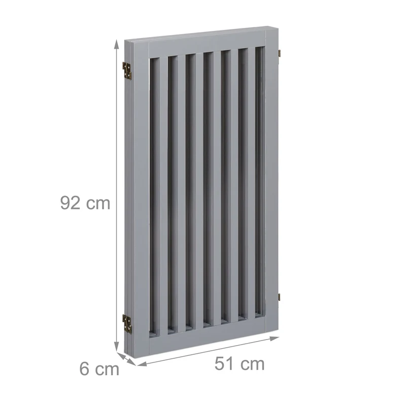 Barrière de sécurité extensible pour animaux 92 x 51 x 2 cm protection escaliers cheminée en MDF gris 13_0010898