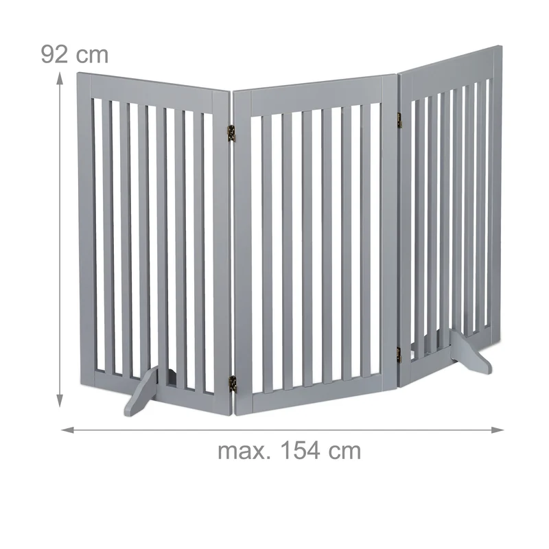 Barrière de sécurité extensible pour animaux 92 x 51 x 2 cm protection escaliers cheminée en MDF gris 13_0010898