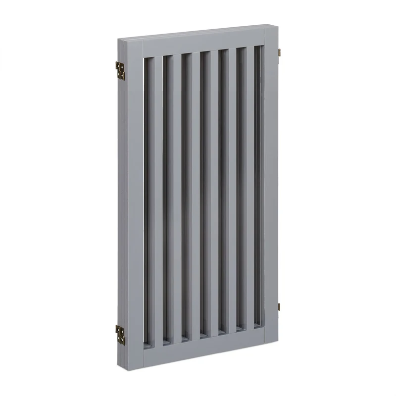 Barrière de sécurité extensible pour animaux 92 x 51 x 2 cm protection escaliers cheminée en MDF gris 13_0010898