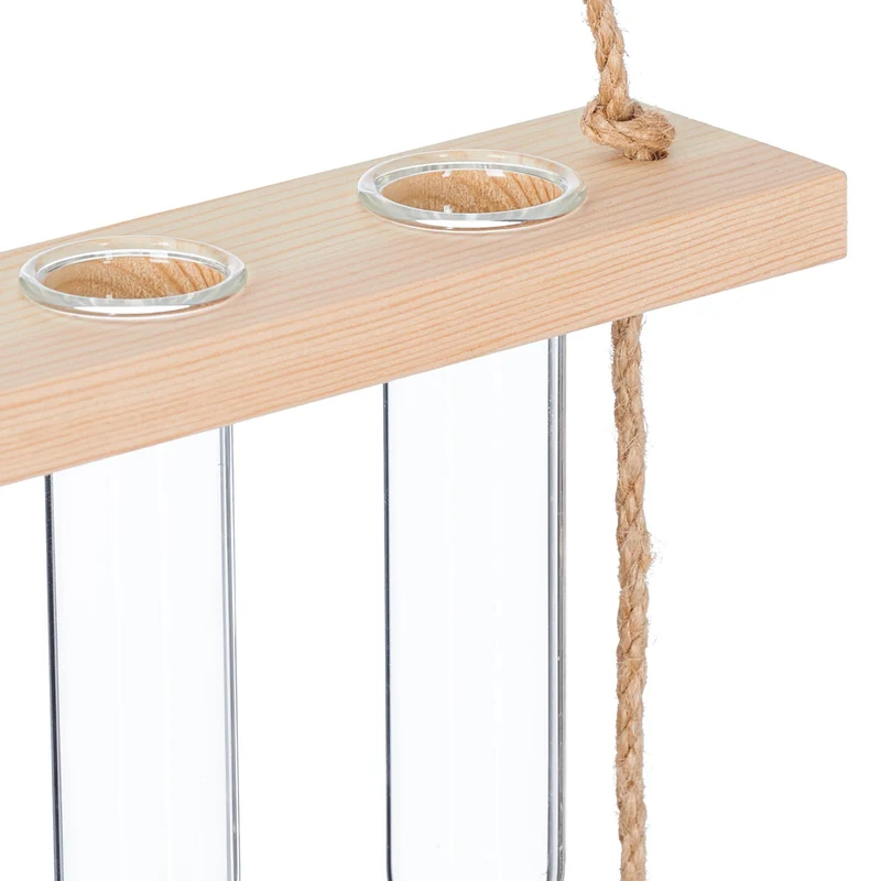 Station murale de propagation plantes décorative 54 x 20 x 4,5 cm avec nettoyage facile et design épuré en bois naturel 13_0015310
