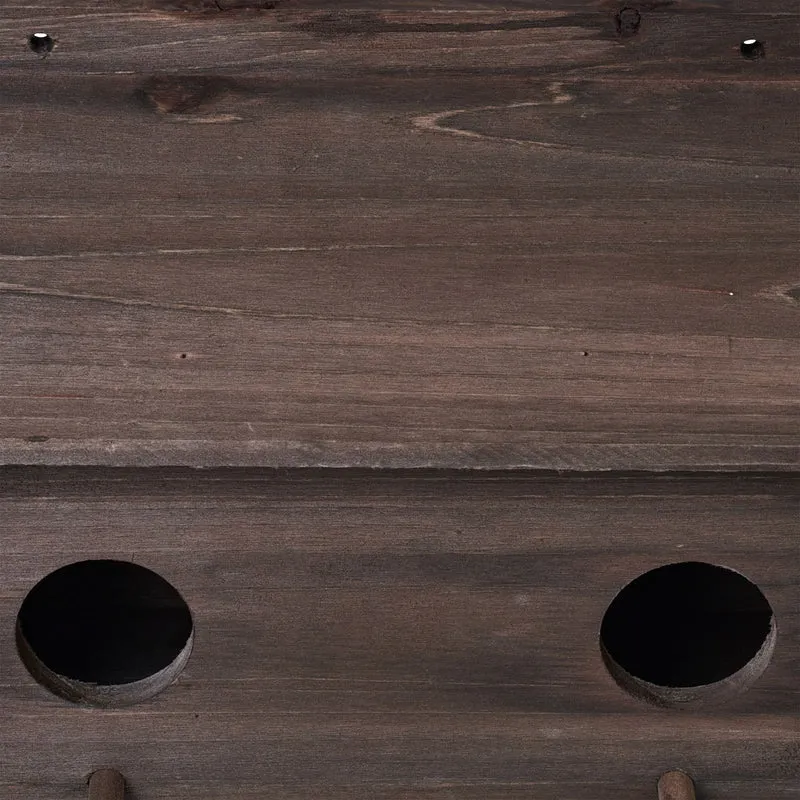 Nichoir en bois de sapin pour oiseaux abri jardin avec 2 trous d’envol et 2 perchoirs en bois marron 13_0013997