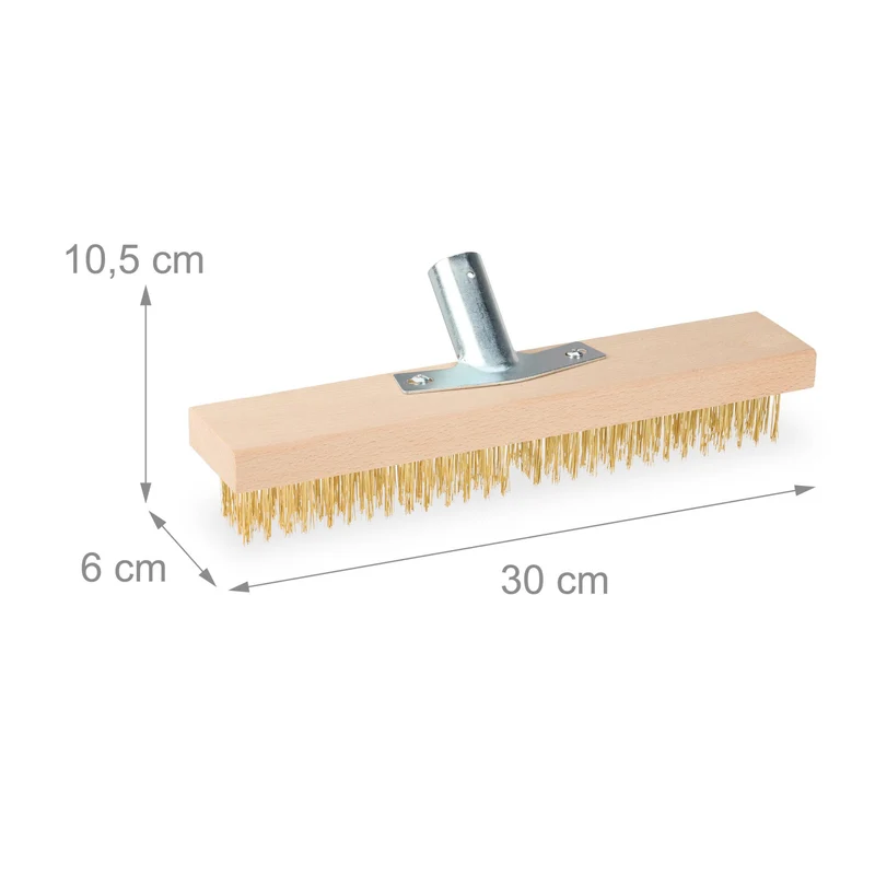 Lot de 2 embouts de nettoyage pour balai métallique 30 x 10 x 10 cm poils denses ergonomiques extérieur en métal noir 13_0015556