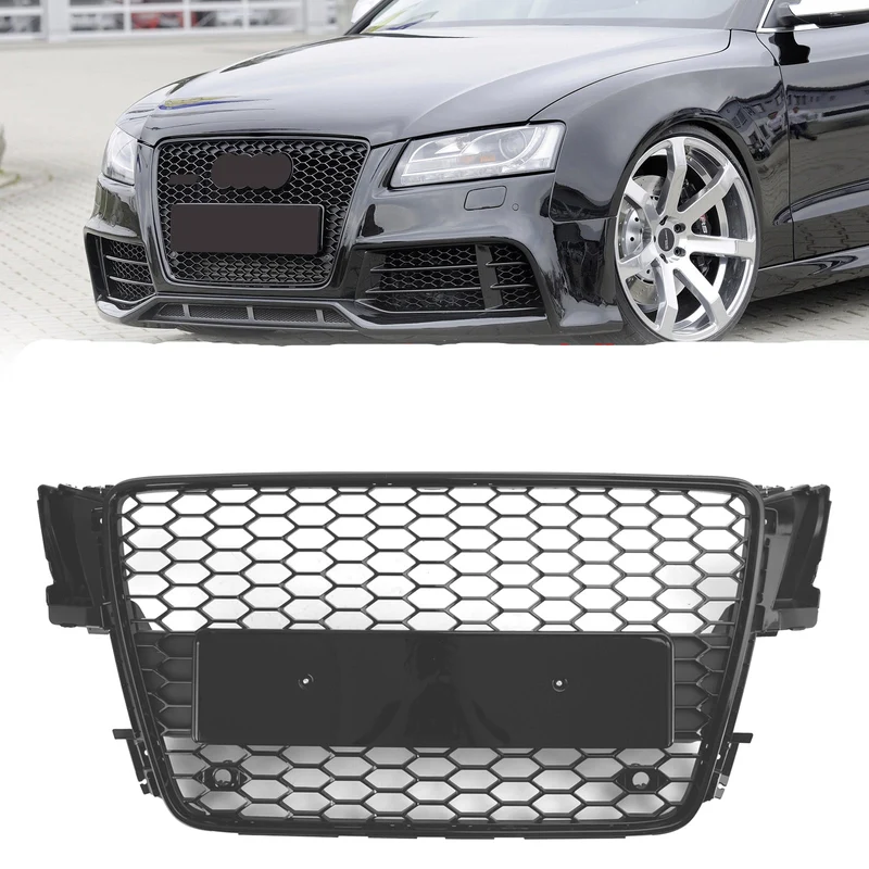 Calandre Sport RS5 Audi A5 S5 B8 Nid Abeilles Noir Brillant