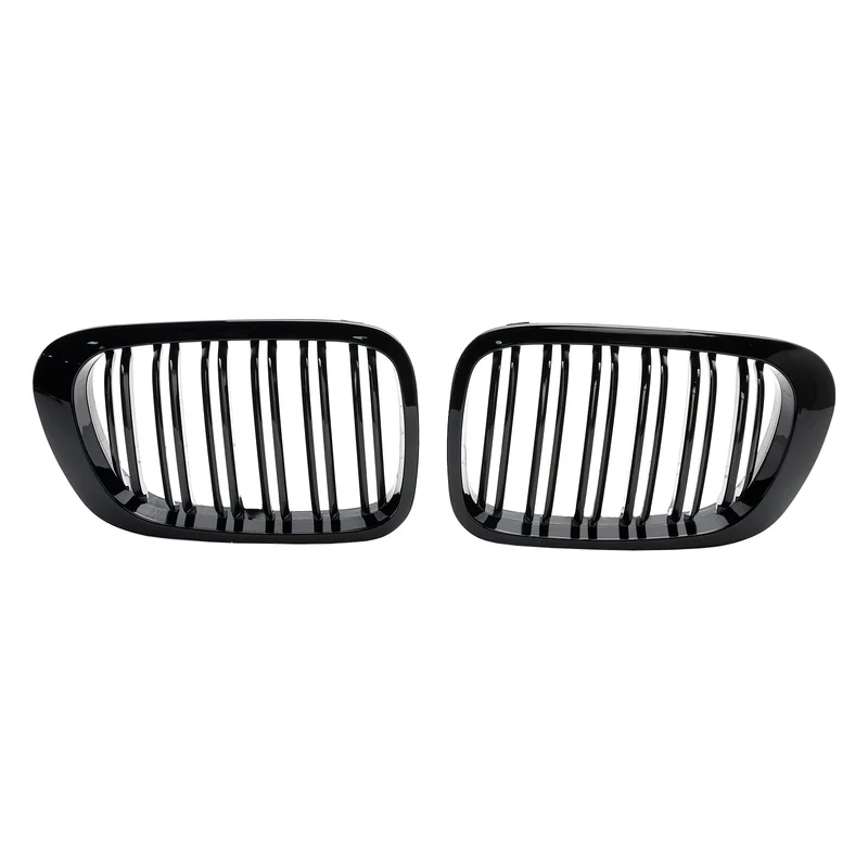 Calandre Avant Double Ligne Noir Brillant BMW E46 Coupé Cabriolet 1998-2001