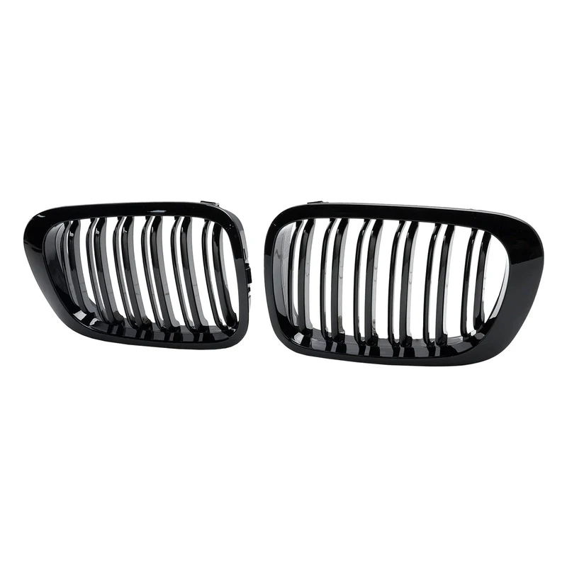 Calandre Avant Double Ligne Noir Brillant BMW E46 Coupé Cabriolet 1998-2001