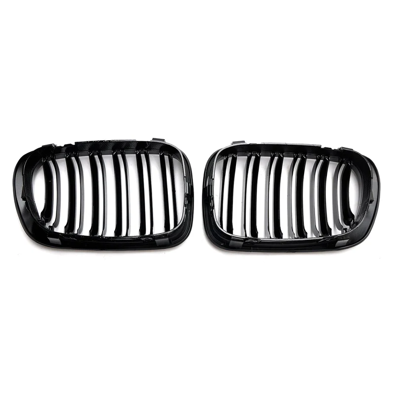 Calandre Avant Double Ligne Noir Brillant BMW E46 Coupé Cabriolet 1998-2001