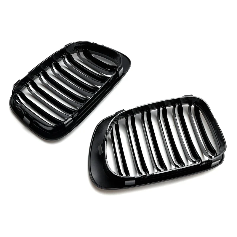 Calandre Avant Double Ligne Noir Brillant BMW E46 Coupé Cabriolet 1998-2001