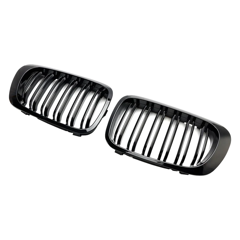 Calandre Avant Double Ligne Noir Brillant BMW E46 Coupé Cabriolet 1998-2001
