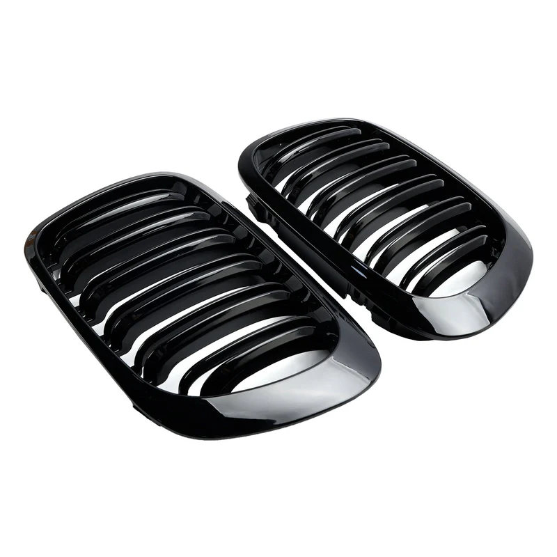 Calandre Avant Double Ligne Noir Brillant BMW E46 Coupé Cabriolet 1998-2001
