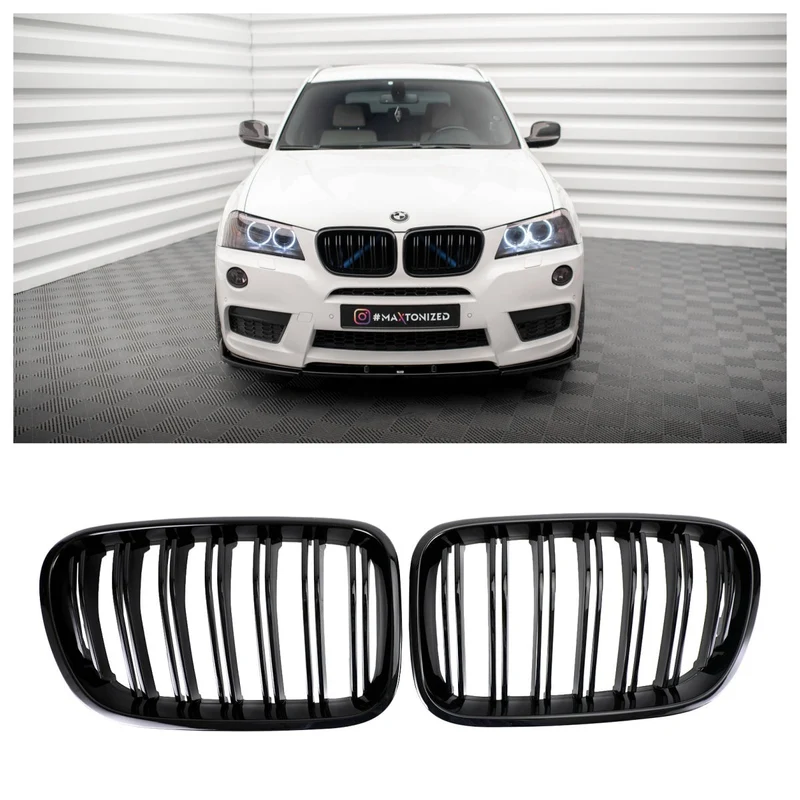 Grille Pare-Chocs Avant BMW X3 F25 Noir Brillant Double Ligne 2011-2014