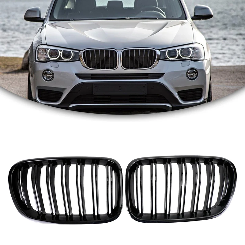 Grille Pare-Chocs Avant BMW X3 F25 Noir Brillant Double Ligne 2011-2014
