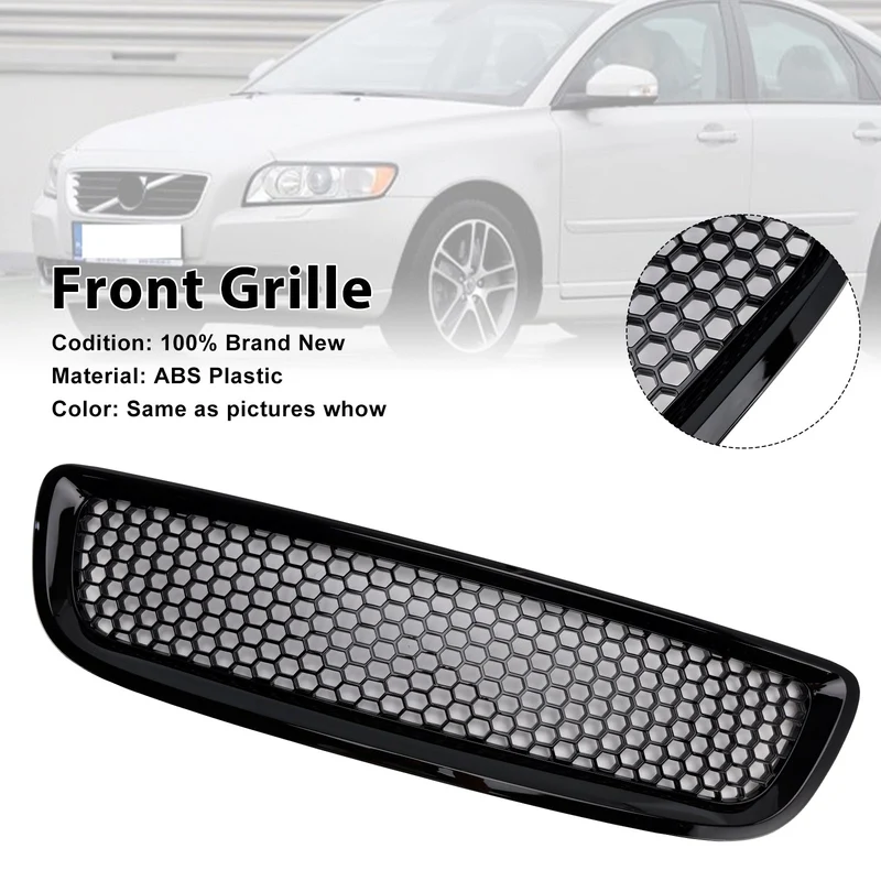 Grille Calandre Nid Abeille Noir Brillant Volvo S40 V50 2008-2012