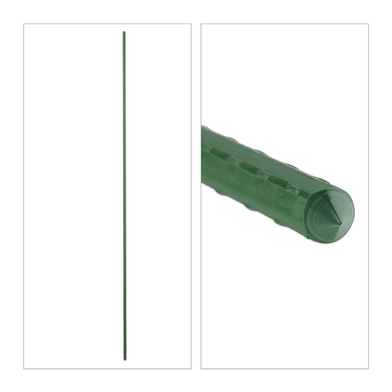Lot de 10 tuteurs de plantes jardin stabilisation facile pour tomates haricots en plastique vert foncé 13_0012638