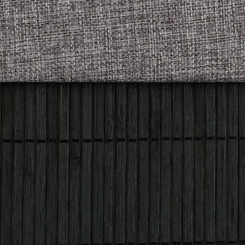 Tabouret de rangement pliant design contemporain 40 x 40 x 40 cm assise confortable déco salon en bambou noir 13_0012164