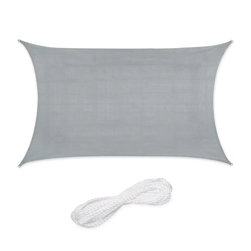 Voile d'ombrage rectangulaire 2 x 3 m protection UV résistante aux intempéries style extérieur en PE-HD beige 13_0015212