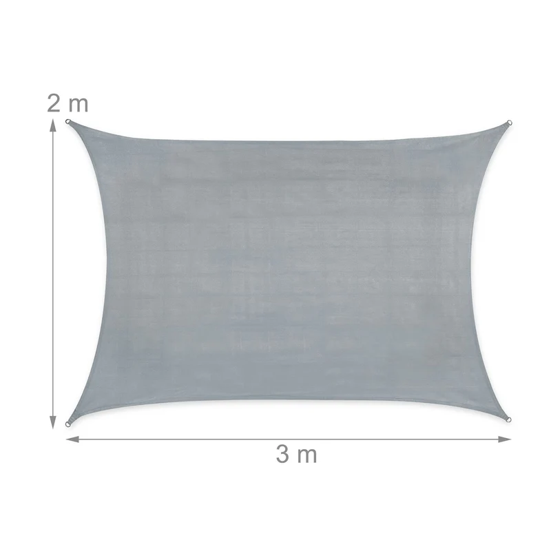Voile d'ombrage rectangulaire 2 x 3 m protection UV résistante aux intempéries style extérieur en PE-HD beige 13_0015212