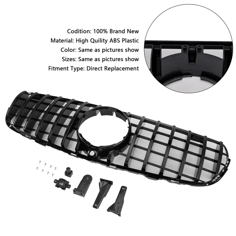 Grille Pare-Chocs Noir Brillant Mercedes GLC X253 2015-2019