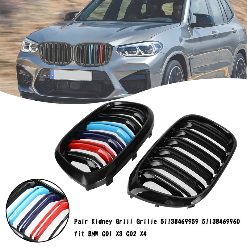 Grilles Calandre M-Color Noir Brillant BMW X3 X4 G01 G02