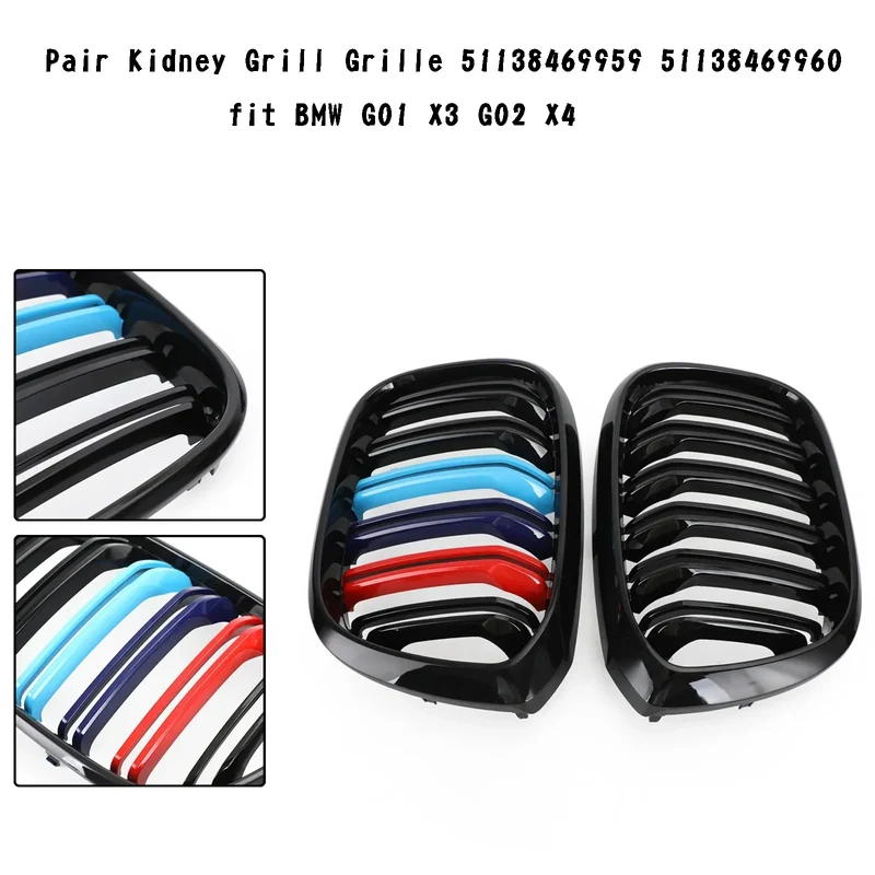 Grilles Calandre M-Color Noir Brillant BMW X3 X4 G01 G02