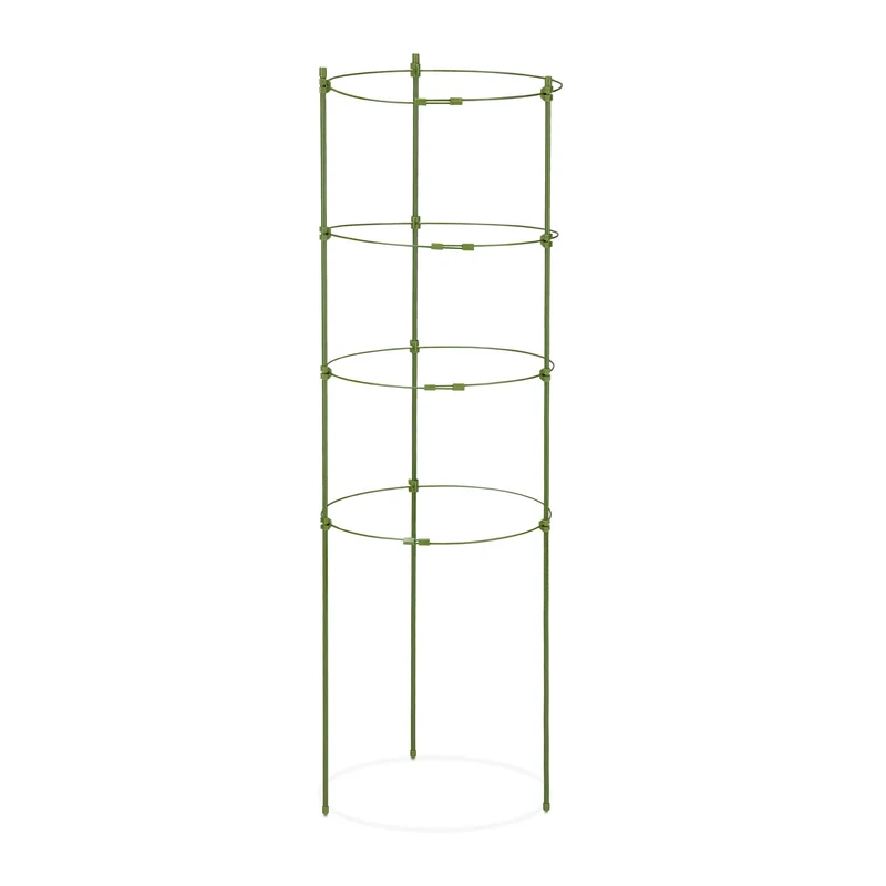 Lot de 5 tuteurs pour plantes grimpantes ajustables 90 cm en métal vert 13_0011750