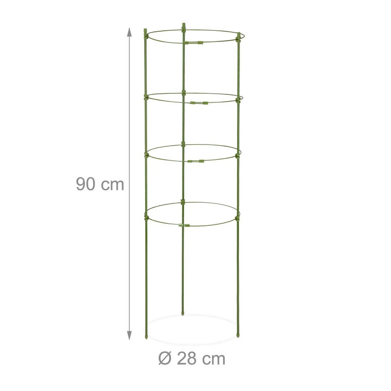 Lot de 5 tuteurs pour plantes grimpantes ajustables 90 cm en métal vert 13_0011750