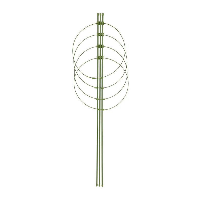 Lot de 5 tuteurs pour plantes grimpantes ajustables 90 cm en métal vert 13_0011750