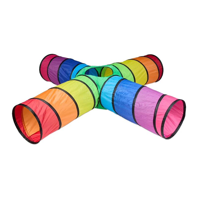 Tunnel de jeu rampant pour enfants intérieur extérieur 150 x 50 x 50 cm facile à monter en polyester multicolore 13_0015510