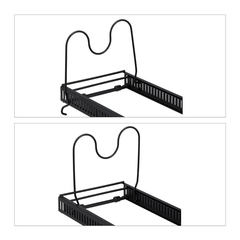 Organisateur extensible de cuisine 6 compartiments pratiques pour casseroles et poêles en métal noir 13_0015295