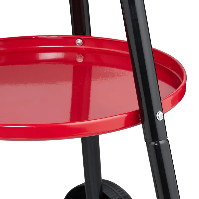 Barbecue rond mobile de jardin avec étagère et pare-vent 42 x 42 x 100 cm en acier émaillé noir 13_0016758