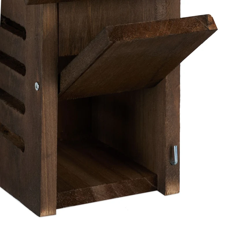 Hôtel à insectes abri suspendu jardin ouverture facile 25 x 15 x 10 cm en bois naturel 13_0015258