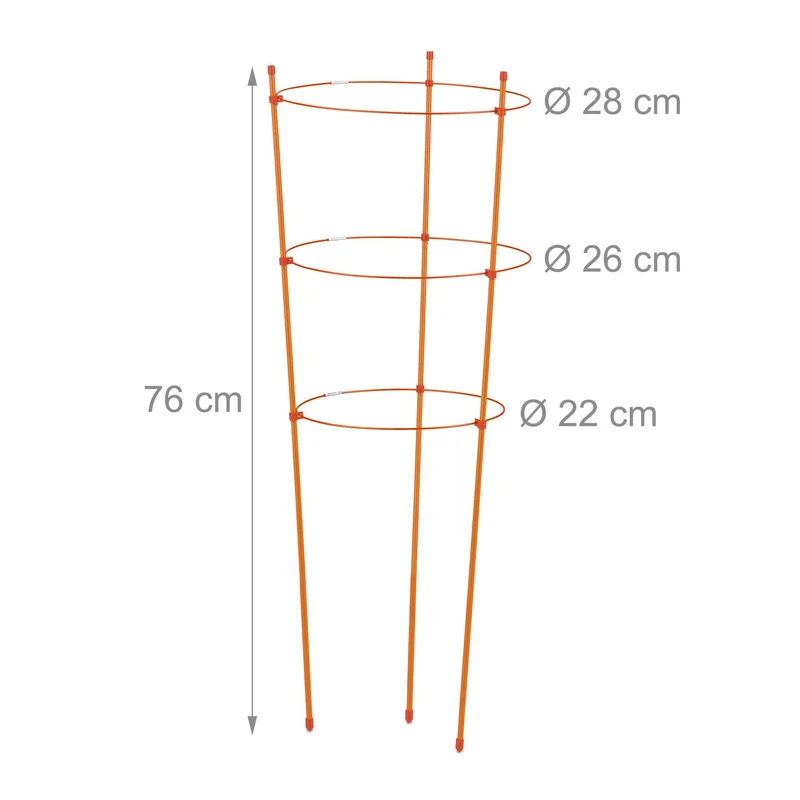 Lot de 6 tuteurs à tomates ajustables 76 cm en métal vert 13_0011324