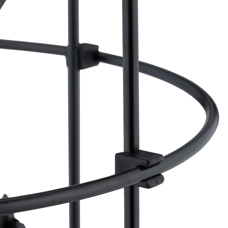 Lot de 2 tuteurs à tomates support plantes grimpantes 150 x 20 x 20 cm design floral élégant en métal noir 13_0012449