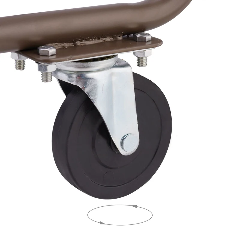 Chariot range-bûches pratique jardin intérieur avec roues pivotantes 80 x 40 x 40 cm en acier marron 13_0013926