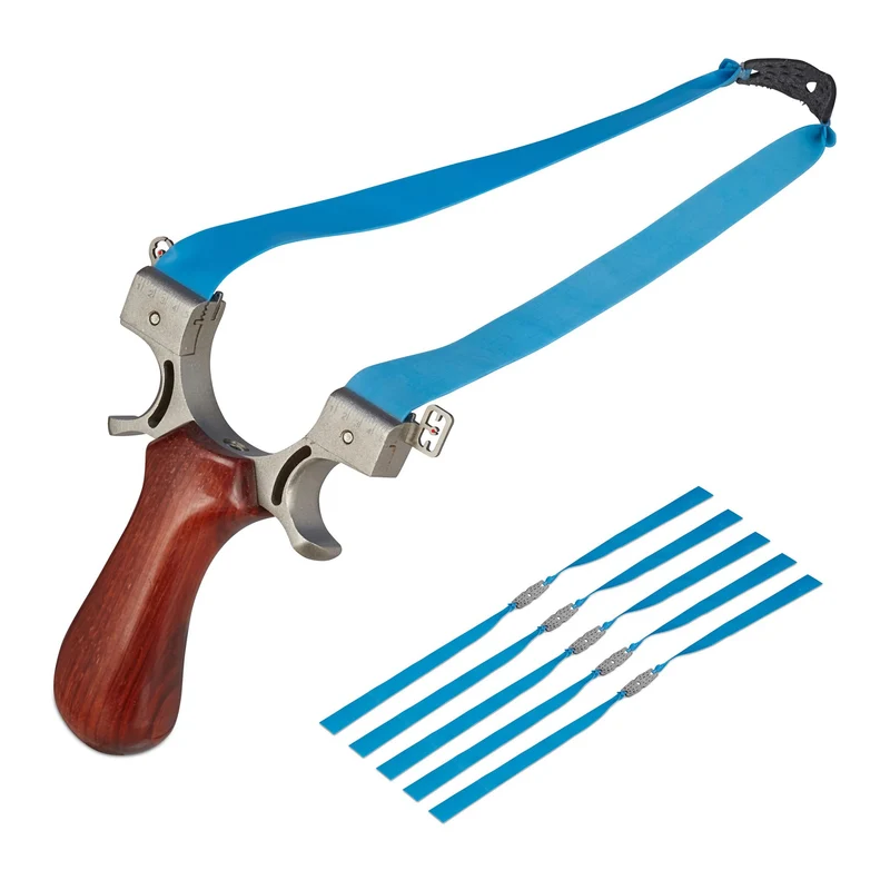 Lance-pierre professionnel extérieur ergonomique 80 x 20 x 10 cm en acier noir 13_0011903