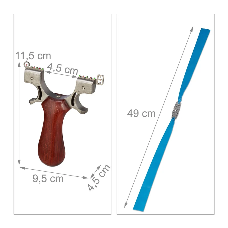Lance-pierre professionnel extérieur ergonomique 80 x 20 x 10 cm en acier noir 13_0011903