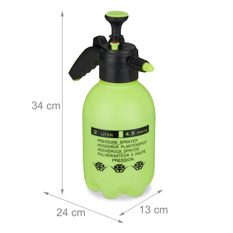 Pulvérisateur manuel jardin 34 x 24 x 13 cm avec buse réglable design ergonomique en plastique vert clair 13_0011859