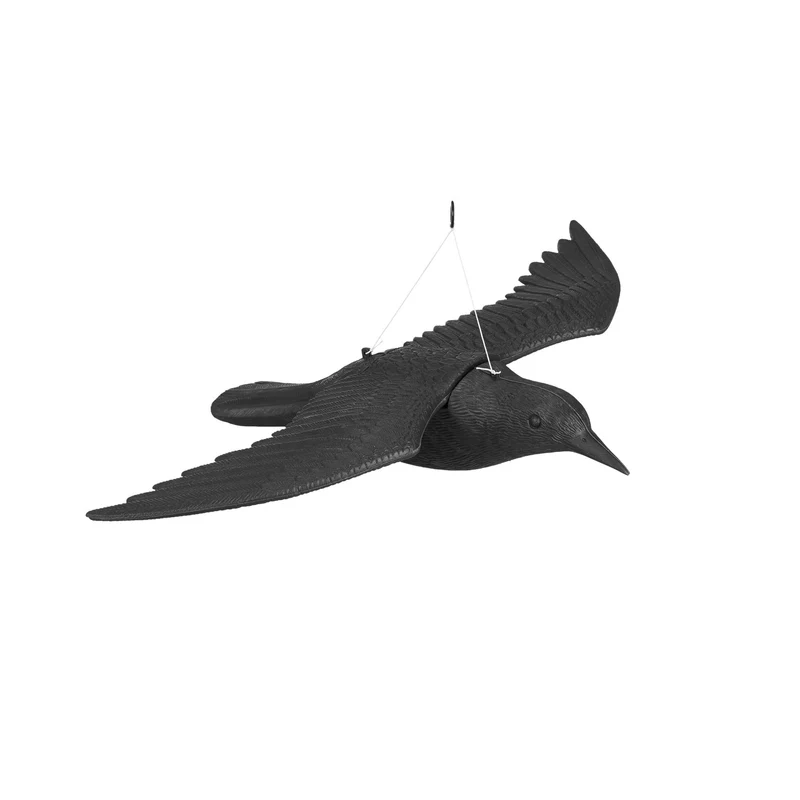 Lot de 3 épouvantails en plastique réalistes pour balcon jardin terrasse chasse pigeons intempéries en plastique noir 13_0011836