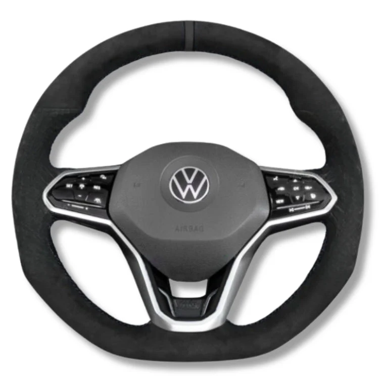 Couvre Volant Cuir VW Golf 8 GTI R Surpiqûres Rouges