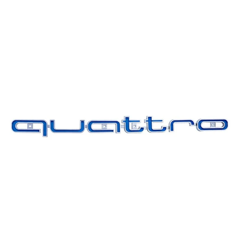 Logo Grille Calandre Quattro Badge Noir Rouge Chrome 42cm