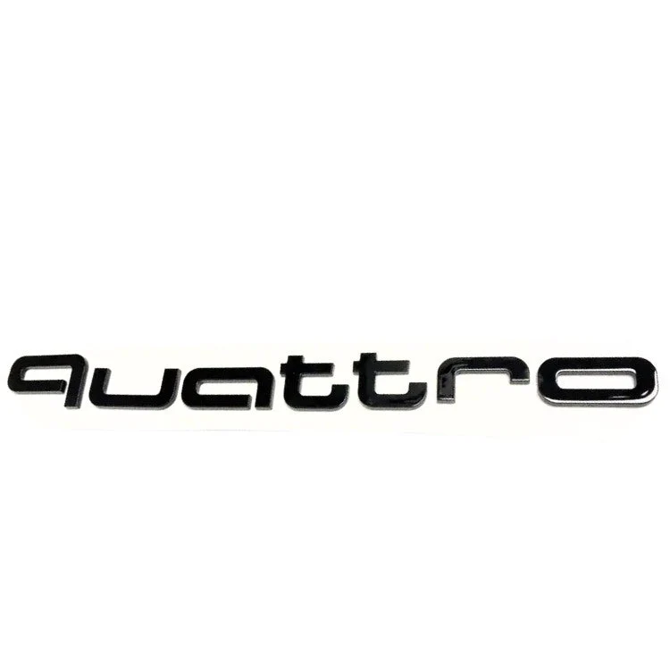 Logo Grille Calandre Quattro Badge Noir Rouge Chrome 42cm