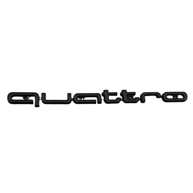Logo Grille Calandre Quattro Badge Noir Rouge Chrome 42cm