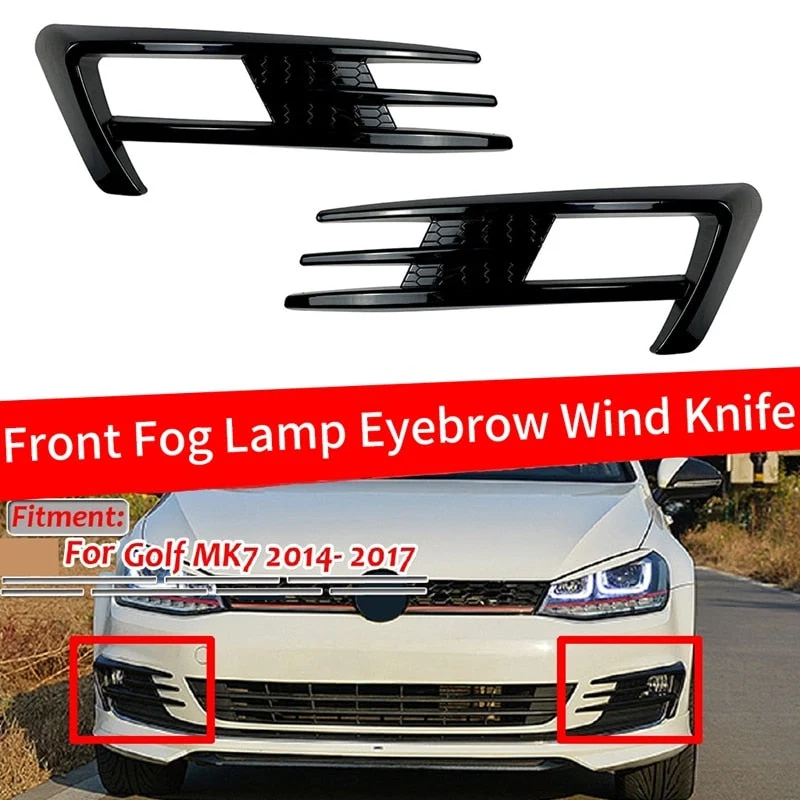 Grille Pare Choc Golf 7 Look Carbone Ou Noir Brillant