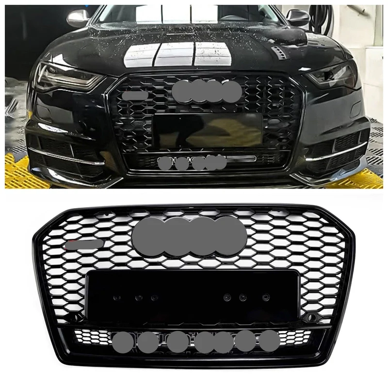 Calandre Style RS6 Nid d'Abeille Noir Audi A6 S6 C7 2016-2018