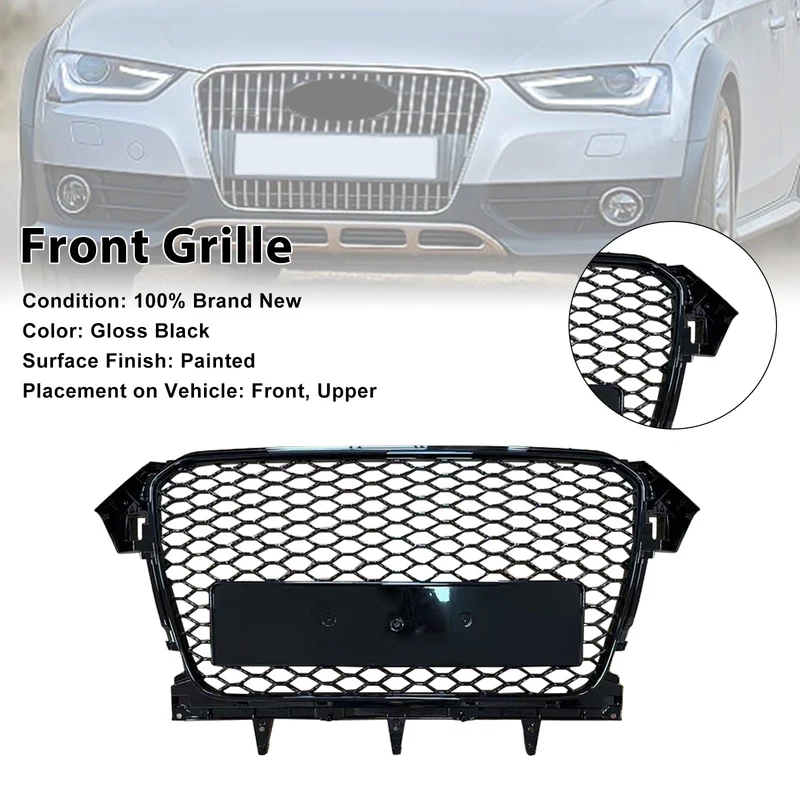 Grille Pare-Chocs Style RS4 Audi A4 B8.5 Allroad Noir