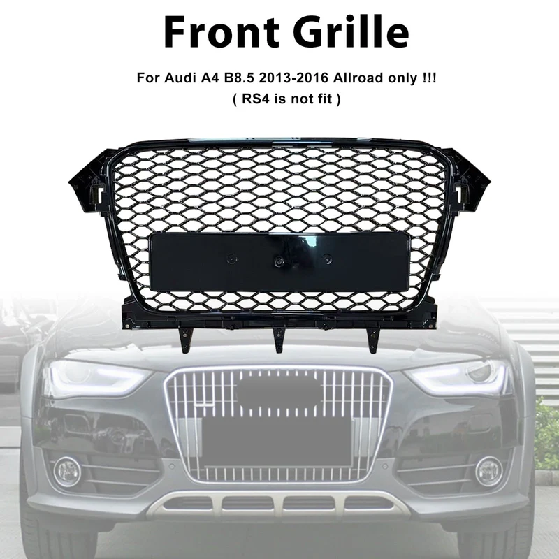 Grille Pare-Chocs Style RS4 Audi A4 B8.5 Allroad Noir