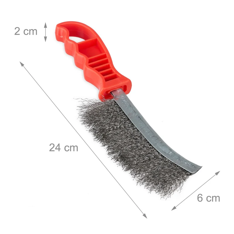 Lot de 6 brosses métalliques polyvalentes pour atelier jardin nettoyage efficace en acier inoxydable noir 13_0015558