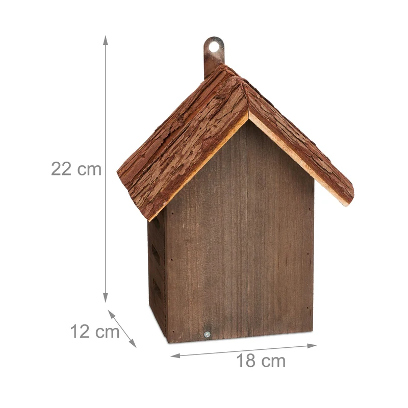 Hôtel à insectes coccinelles abri suspendu jardin ou balcon ouverture facile style naturel en bois marron 13_0015189