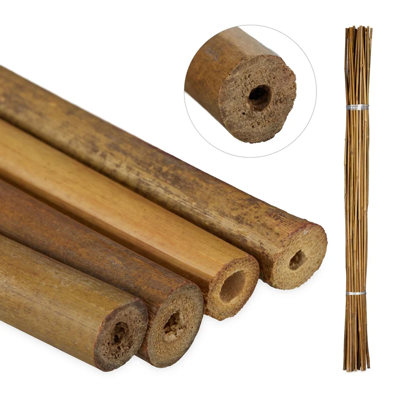 Lot de 40 tuteurs en bambou naturel 120 cm pour stabiliser plantes ornementales jardin ambiance asiatique en bambou naturel 13_0011886