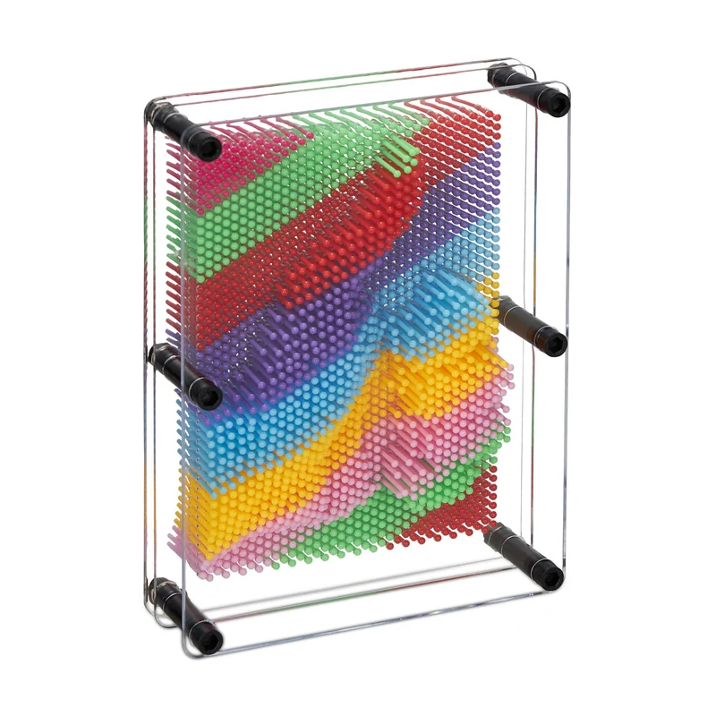 Jeu clous 3D déco créatif salon 30 x 20 x 5 cm empreintes originales ambiance rétro en plastique transparent 13_0012053