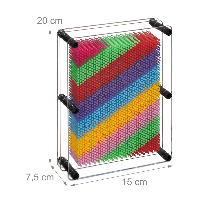Jeu clous 3D déco créatif salon 30 x 20 x 5 cm empreintes originales ambiance rétro en plastique transparent 13_0012053